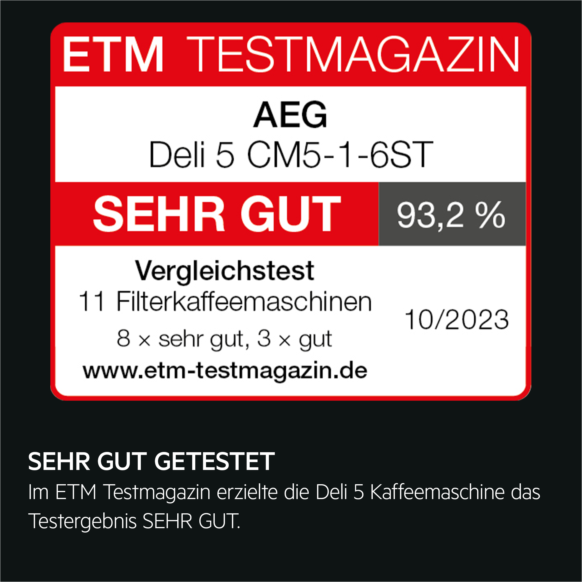 AEG - Espresso-/Kaffeemaschine - CM5-1-6ST