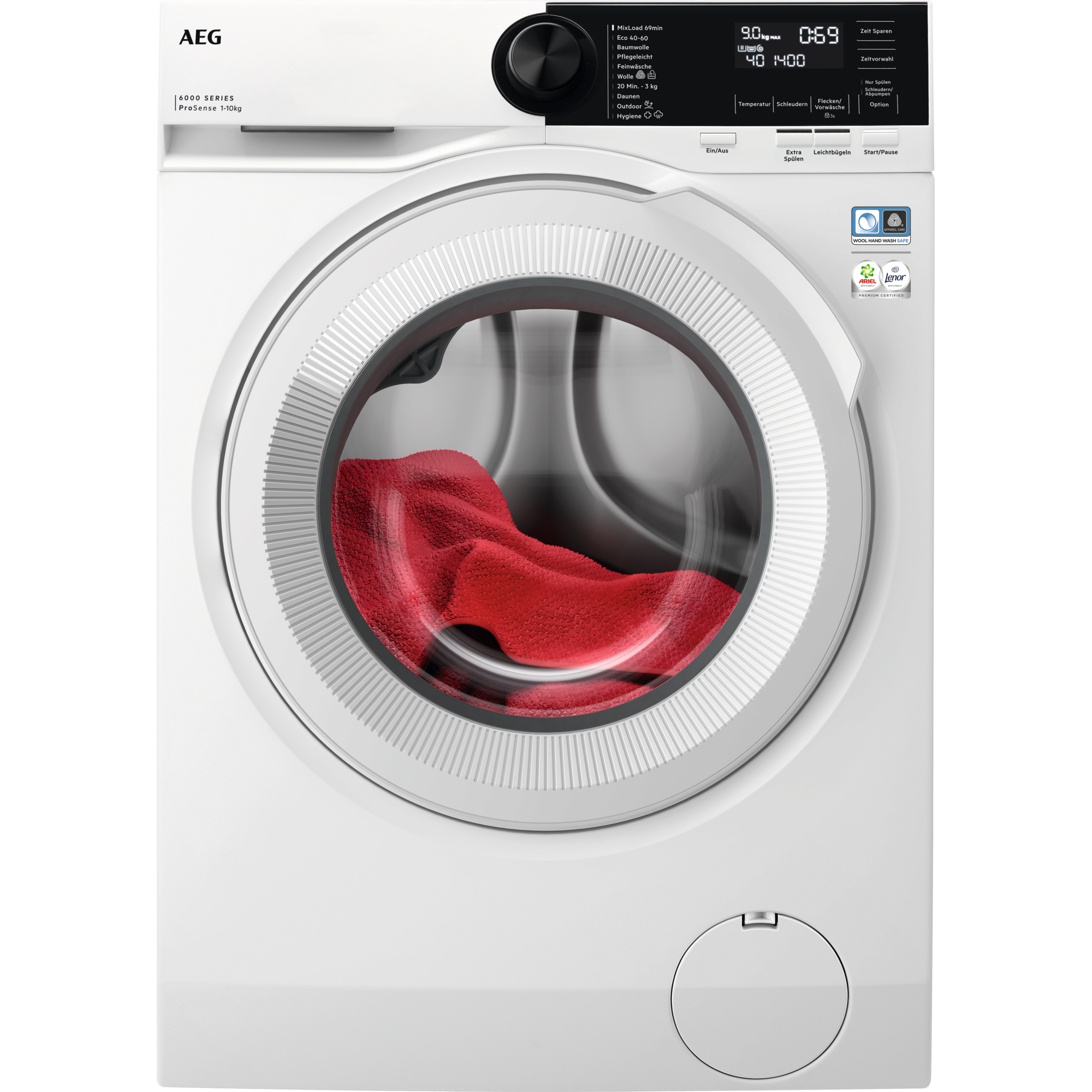 7333394102429 - LR6A65400 Waschmaschine   Serie 6000 ProSense®   100 kg   Leise   Mengenautomatik   Nachlegefunktion   Schontrommel   Wasserstopp   1400 U min