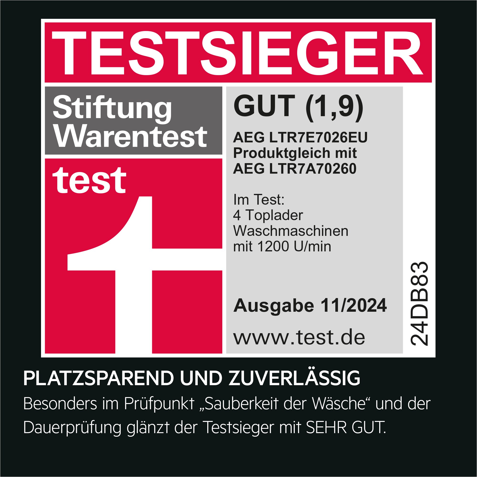 AEG - Toplader - LTR7E7026EU