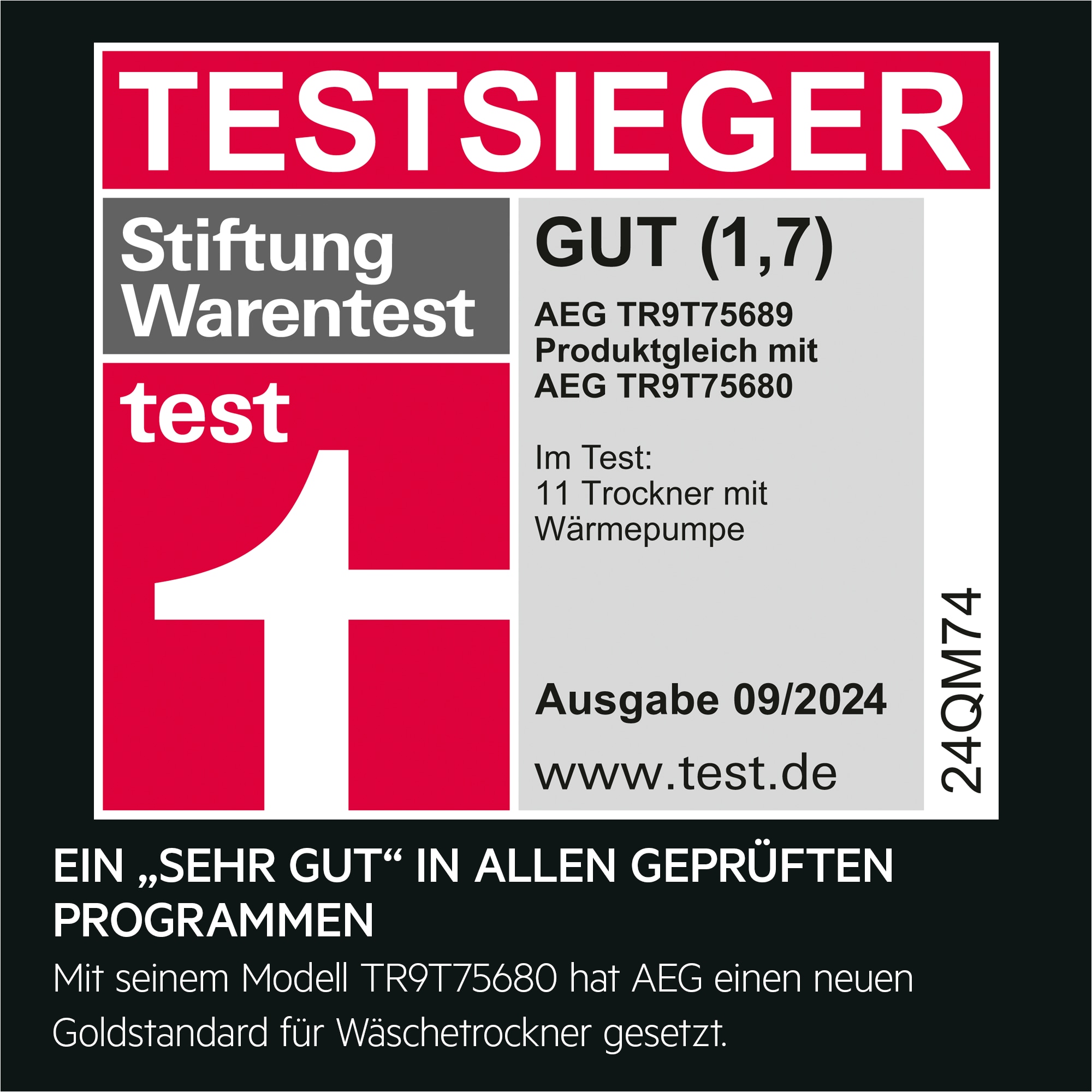 AEG - Wärmepumpentrockner - TR9T75689