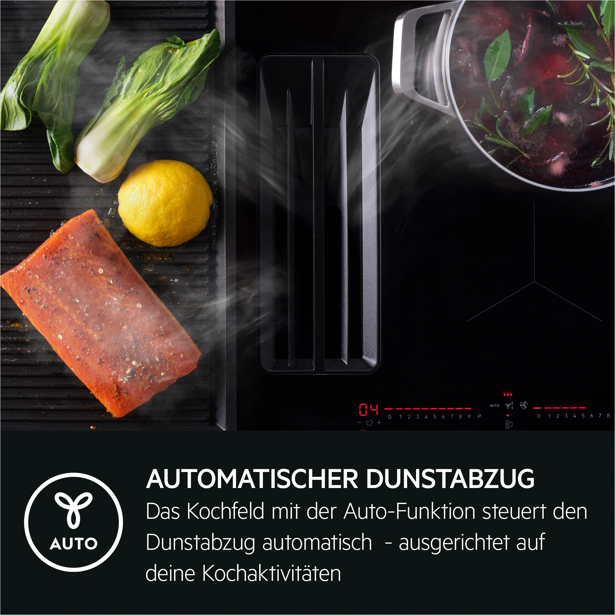 AEG - Kochfelder mit integriertem Dunstabzug - XUB6745IS
