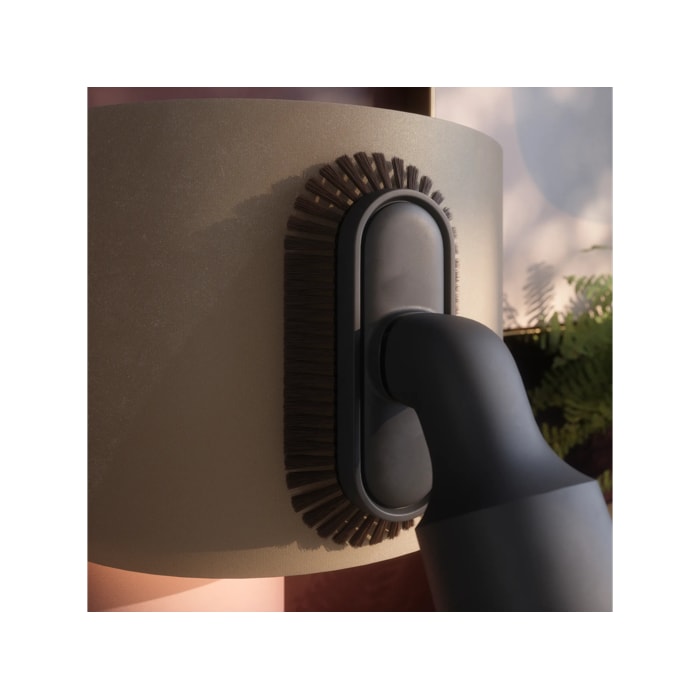 Gently cleans delicate surfaces with soft, scratch-free bristles
