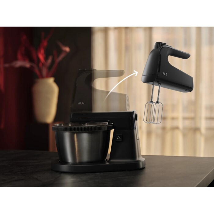 Stand mixer with a detachable handle for easy use and handling.