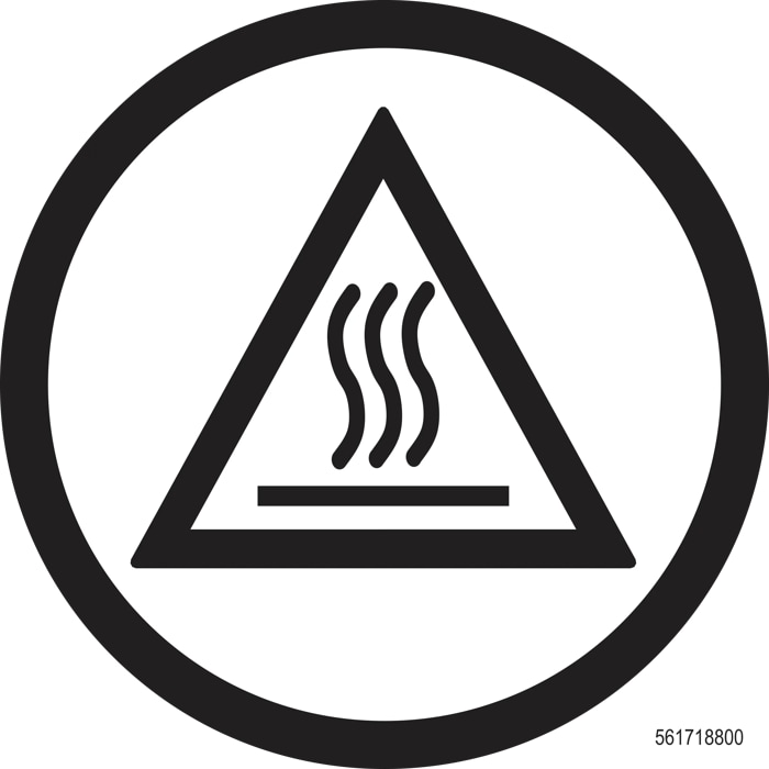 Heiße Oberfläche (Türglas) während der Pyrolyse