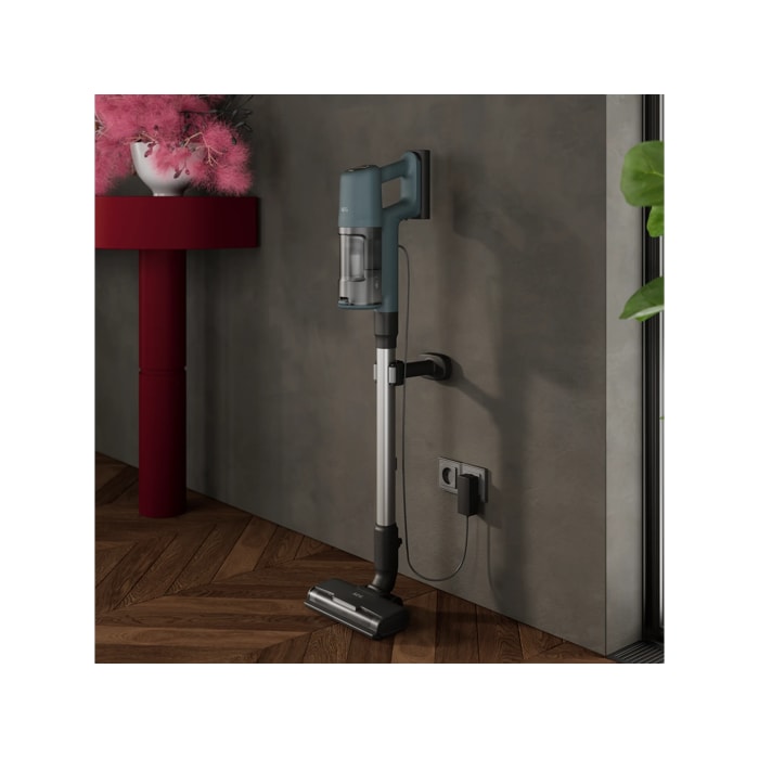 Cordless cleaner designed for easy and convenient storage.