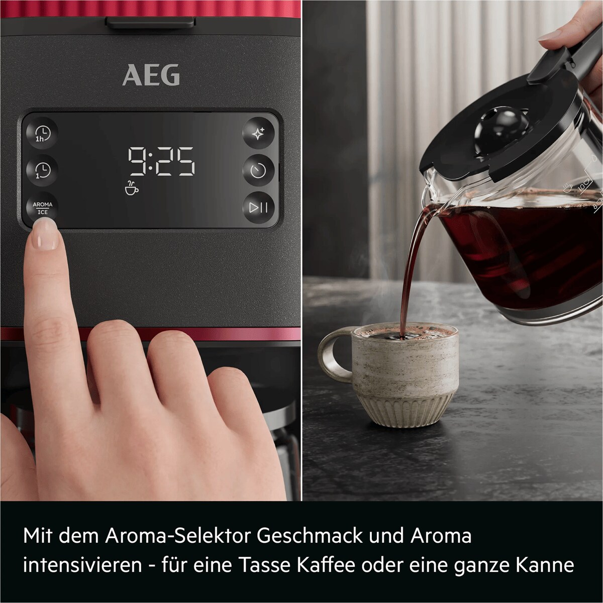 Mit dem Aroma-Selektor Geschmack und Aroma intensivieren - für eine Tasse Kaffee oder eine ganze Kanne