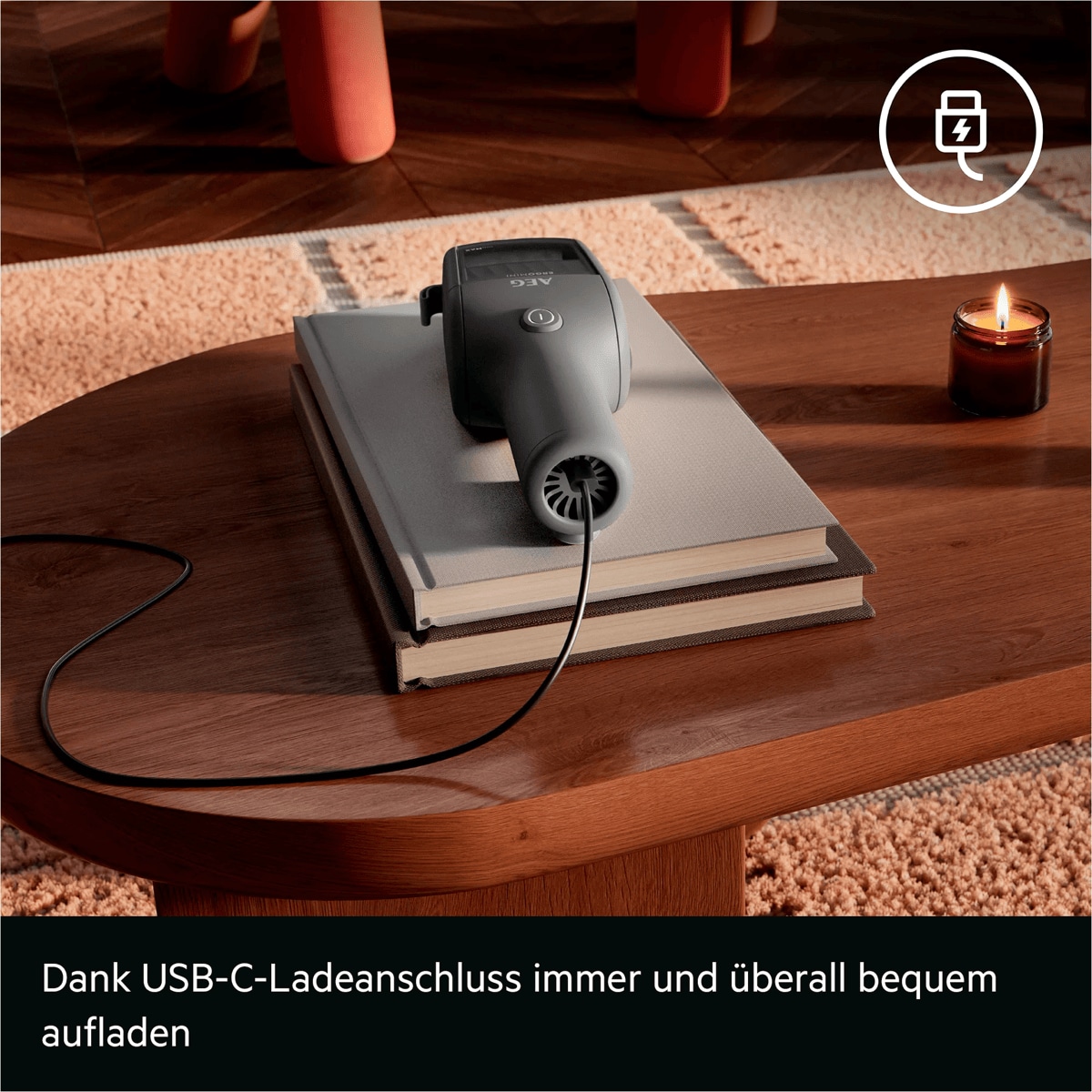 Dank USB-C-Ladeanschluss immer und überall bequem aufladen