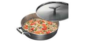 Die niedrige Kasserolle der Gourmet-Serie mit Risotto