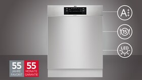 Dank des AutoSense-Programms passt der AEG Geschirrspüler FAV55UM0P die Temperatur und den Wasserverbrauch automatisch an den Verschmutzungsgrad des Geschirrs an.