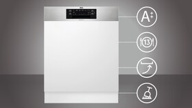 Der AEG Geschirrspüler FES6280XPM ist mit dem AutoSense Programm, der AirDry Technologie und der XtraDry Option ausgestattet.
